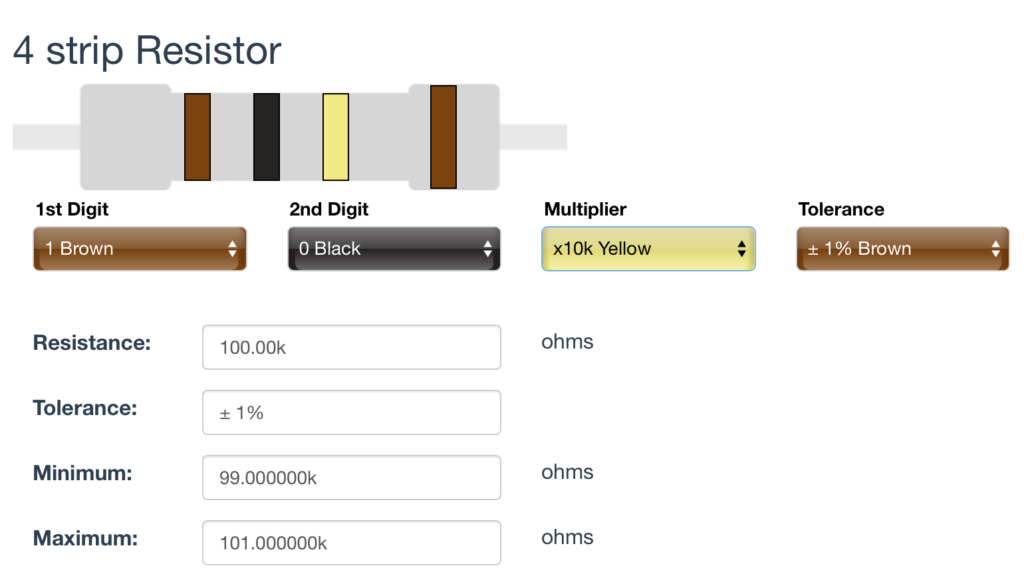 100k Ω ±1% Resistor