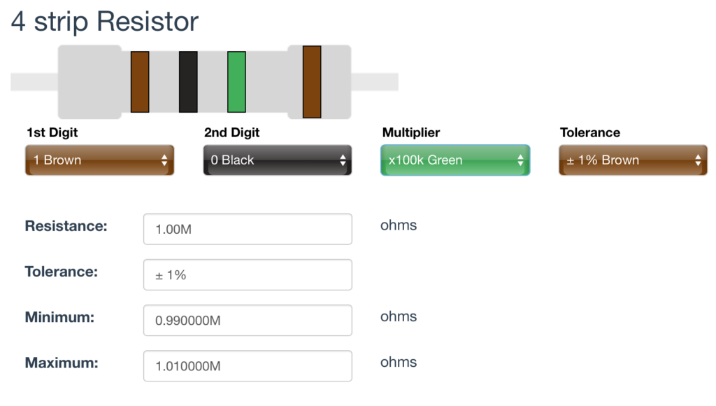 1M Ω ±1% Resistor