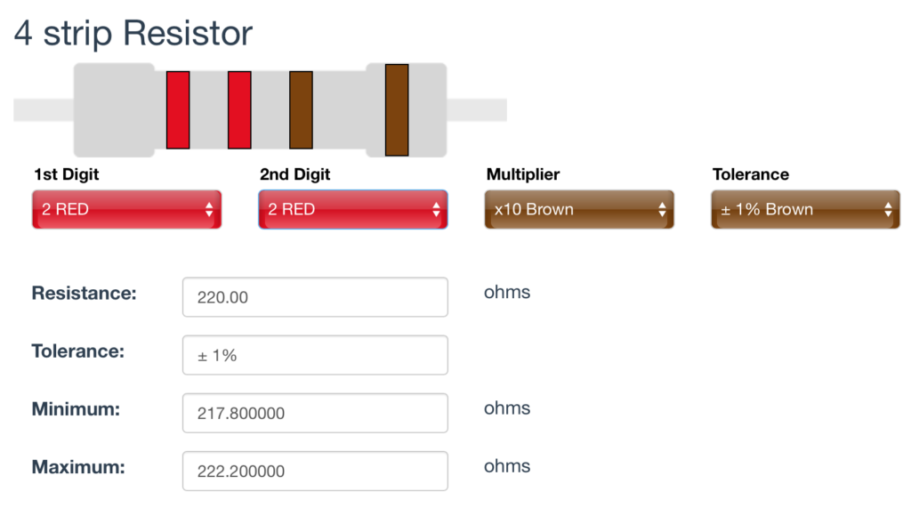 220 Ω ±1% Resistor