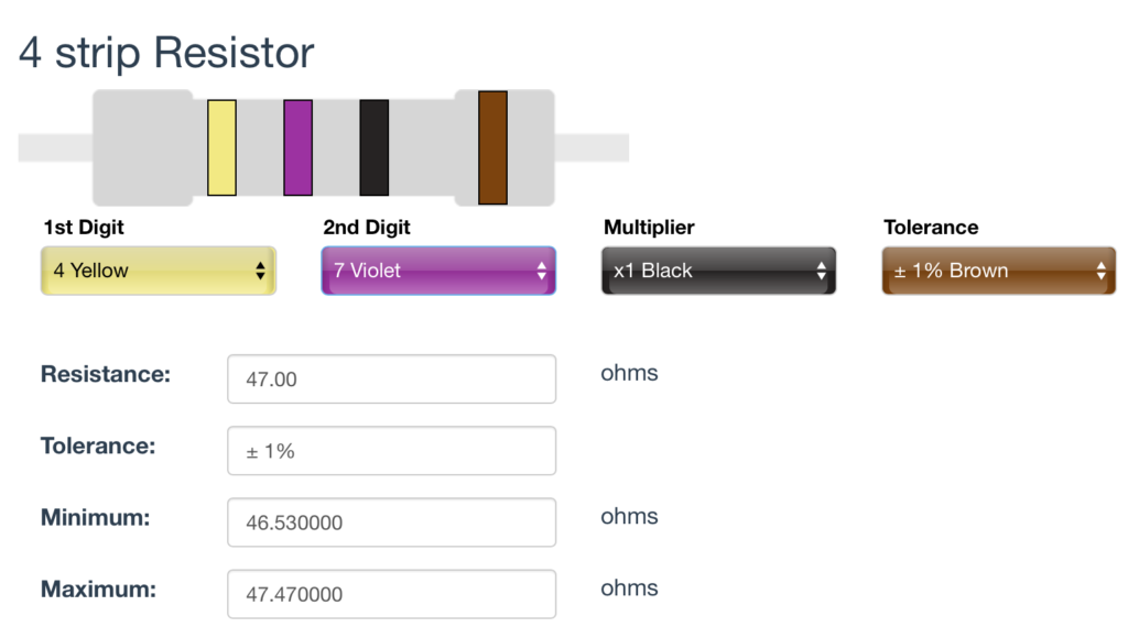 47 Ω ±1% Resistor