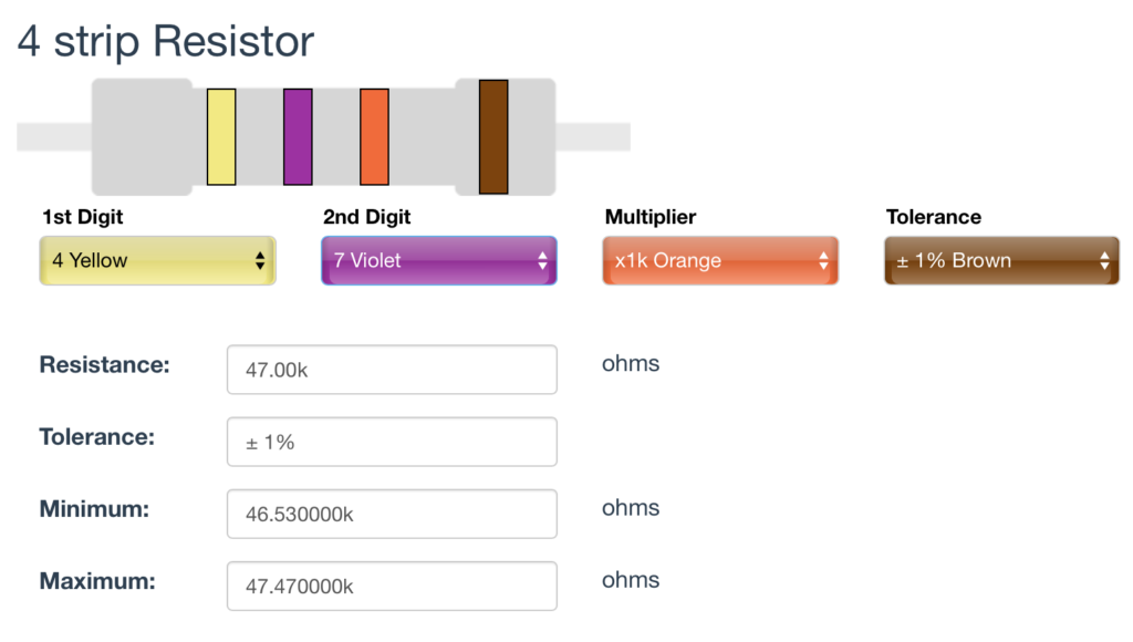 47k Ω ±1% Resistor