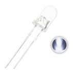 5mm White LED Diode Lights (Clear Round Transparent DC 3V 20mA) High Intensity Super Bright Lighting Bulb