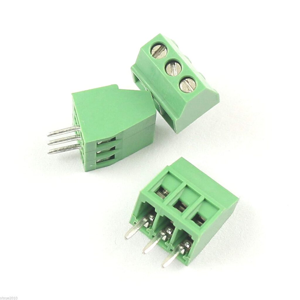 3-Pin Plug-in Screw Terminal Block Connector 2.54mm 0.1" Pitch Panel PCB