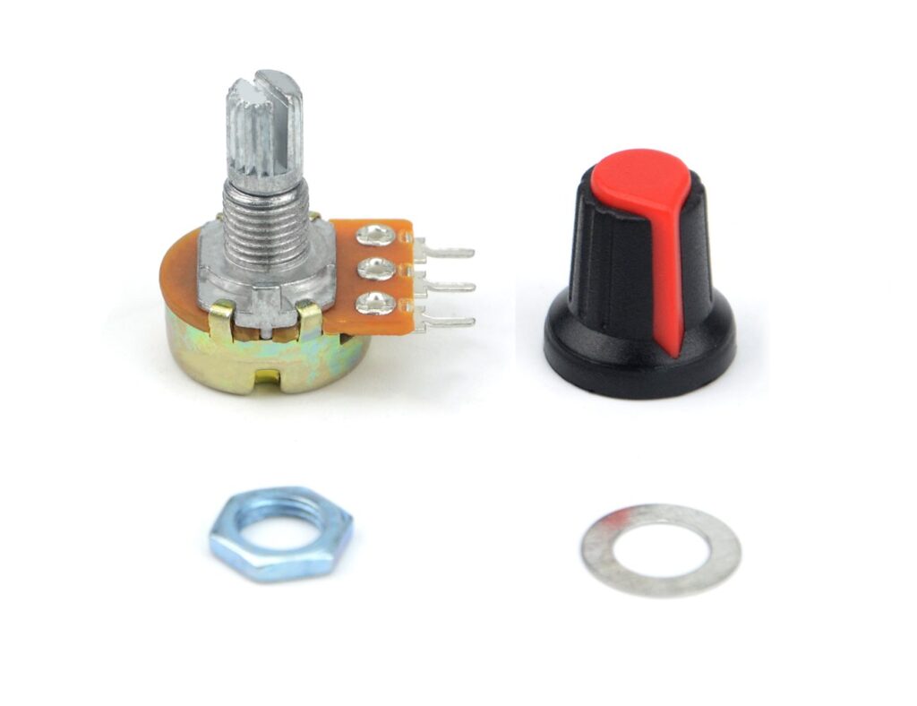 B10K 10K Ohm Knurled Shaft Linear Rotary Taper Potentiometer with Cap Kit