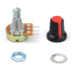 B10K 10K Ohm Knurled Shaft Linear Rotary Taper Potentiometer with Cap Kit