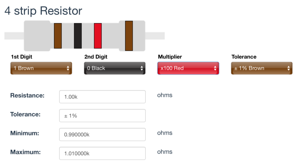 1k Ω ±1% Resistor